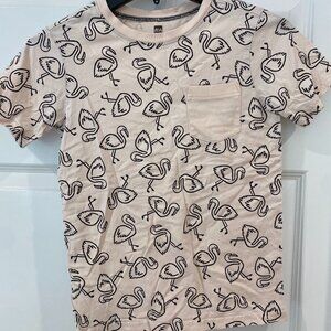 Tea Collection  Flamingo Fiesta Printed Pocket Tee Size 12 Unisex